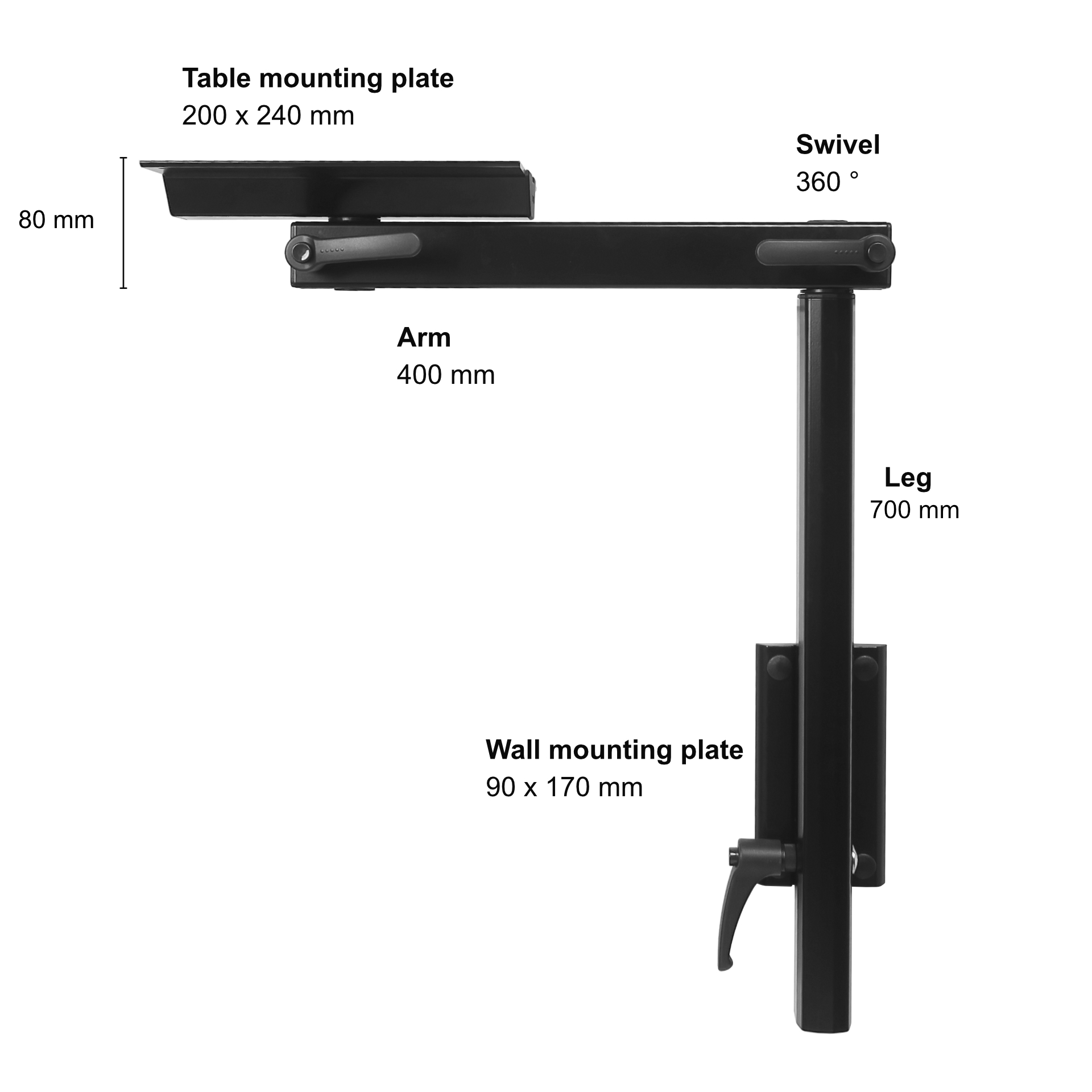 Lagun table leg system | 700mm | Carbon Black - Image 2