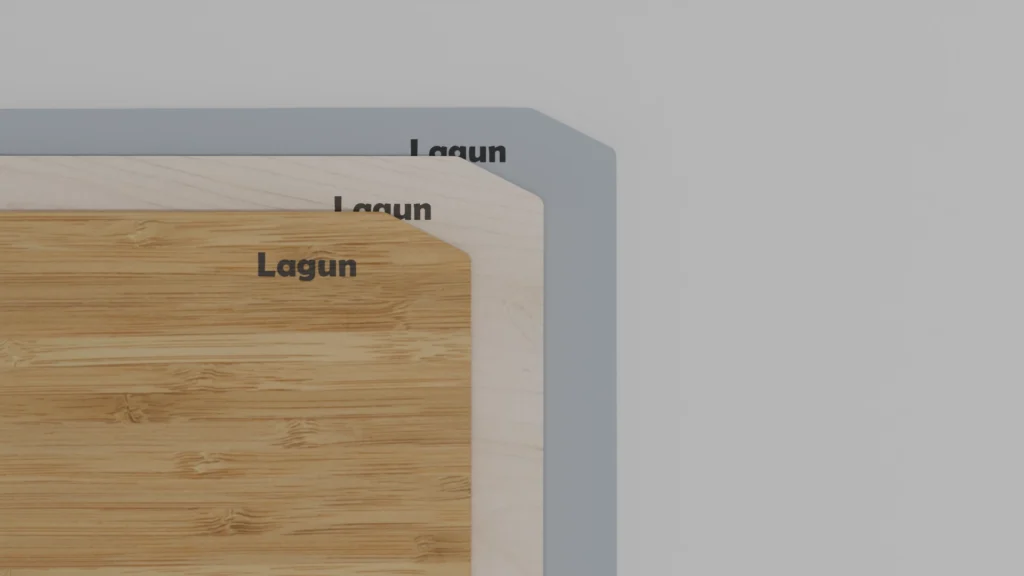 Tabletops from Lagun colors and materials