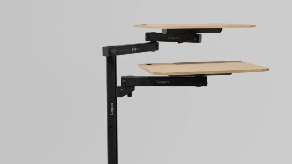 Tap mount on Pro leg from Lagun with bamboo tabletops